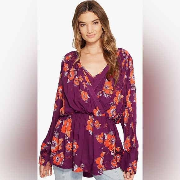 Free People 🌺 Tuscan Dreams Tunic Blouse - Picture 3 of 10